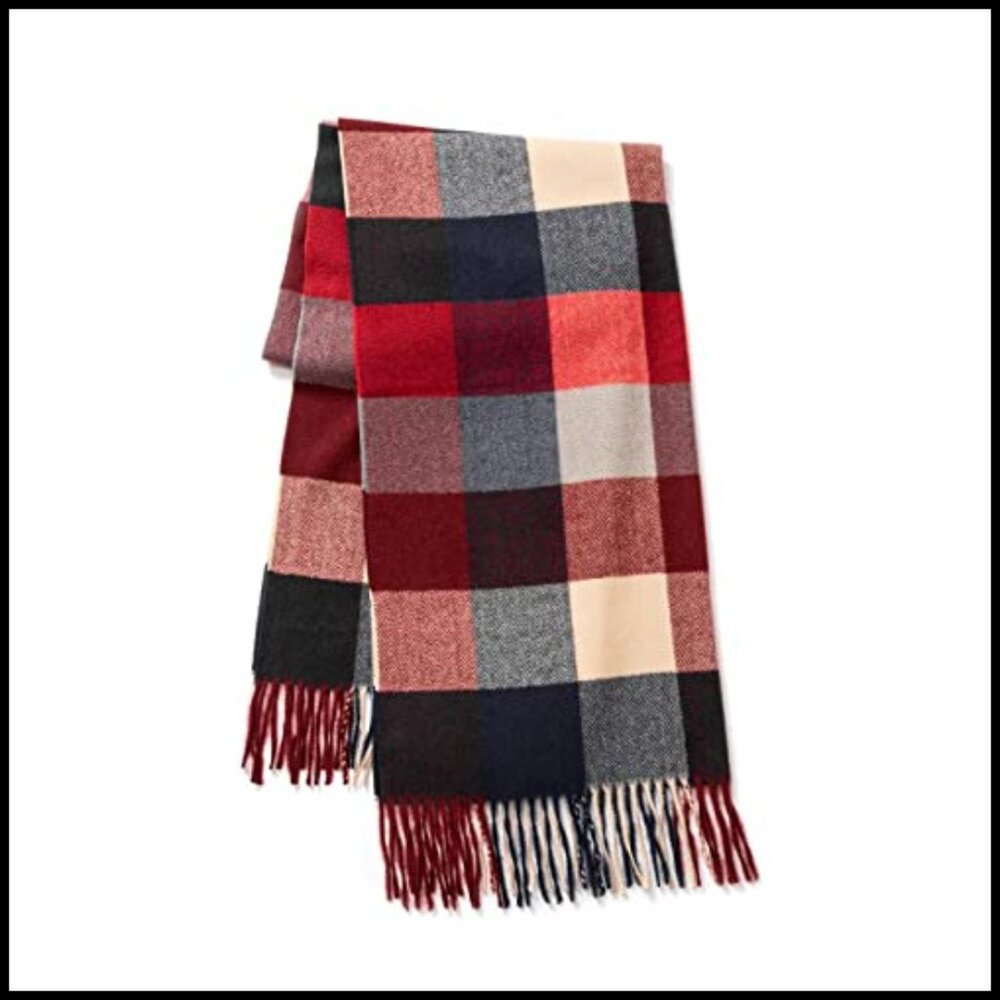Soft Wool Scarf Classic Plaid Pattern Winter Shaw… - image 3